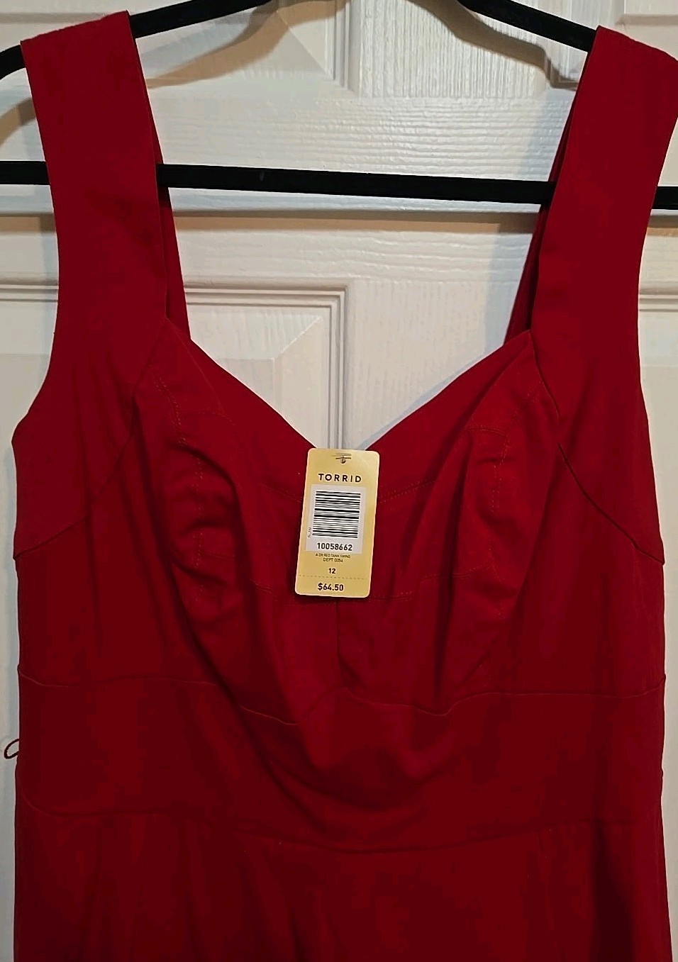 Torrid Red Dress Womens Size 12 Large Stretchy Cocktail Strap Zipper No Belt