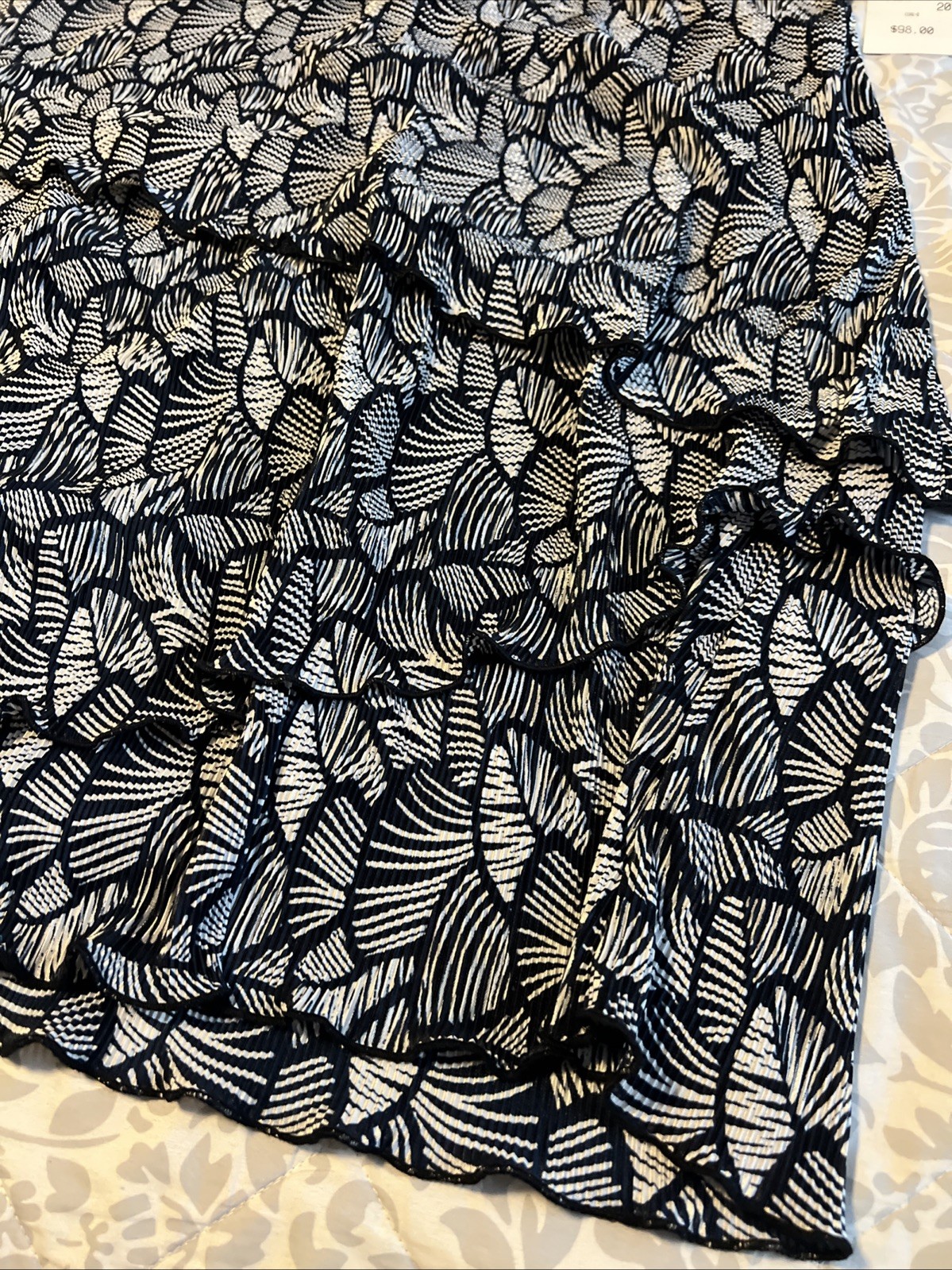 Connected apparel SZ 20W Dark Blue navy white Stretch layered Dress NWT
