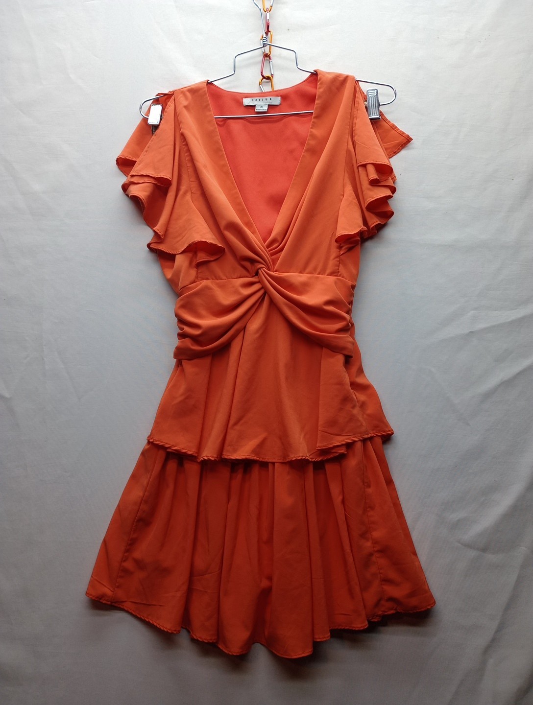 Favlux Dress V Neck Flutter Sleeve Size Small