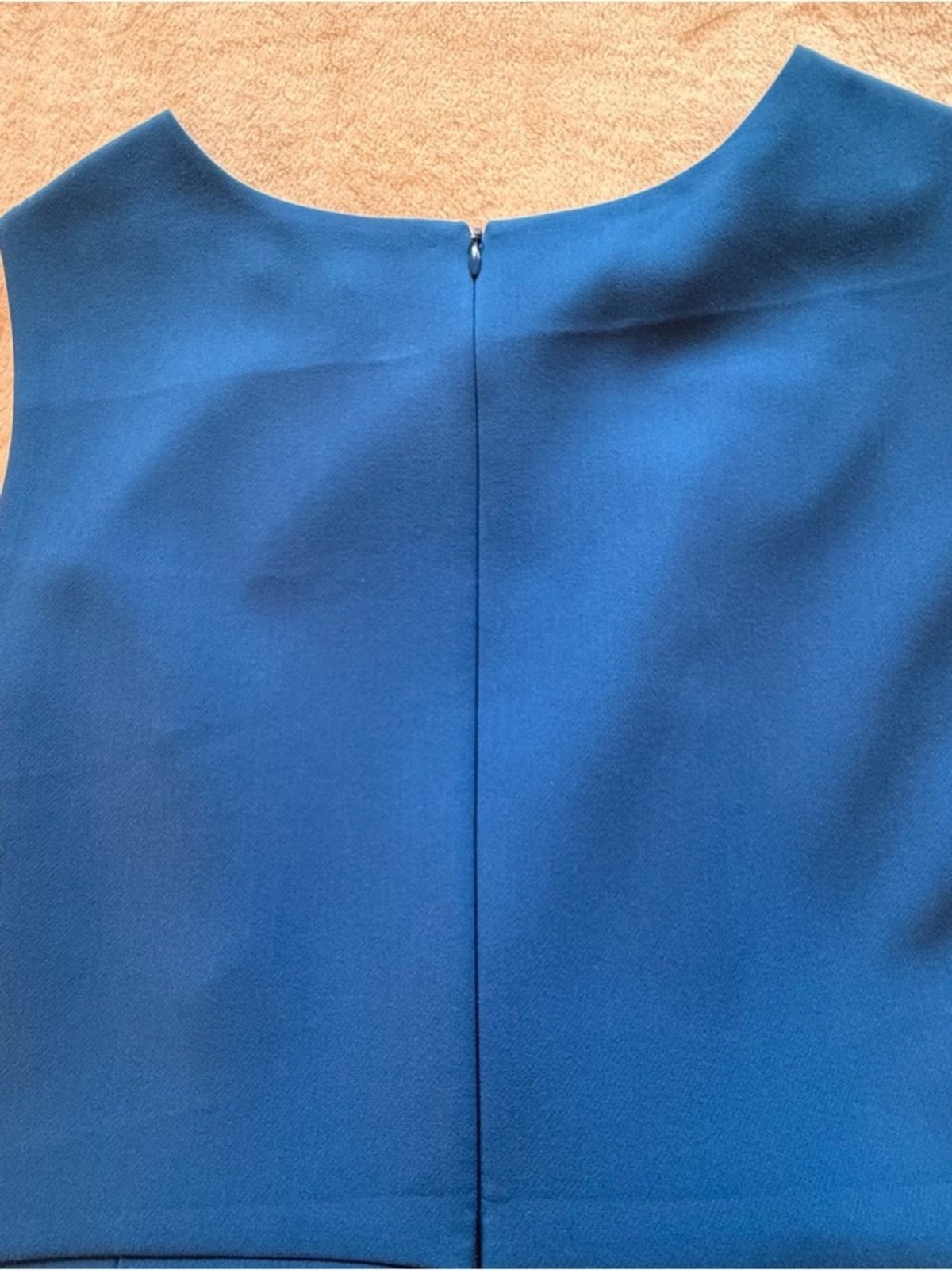 Halston Heritage modern, elegant Sapphire Blue Draped Sheath Dress Size 12