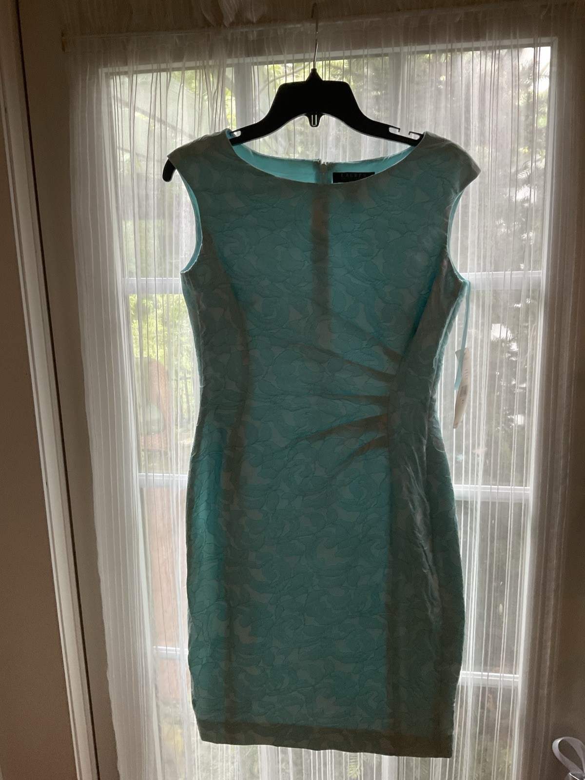 Lauren Ralph Lauren Teal Blue Cocktail size 2 Sheath Dress NWT