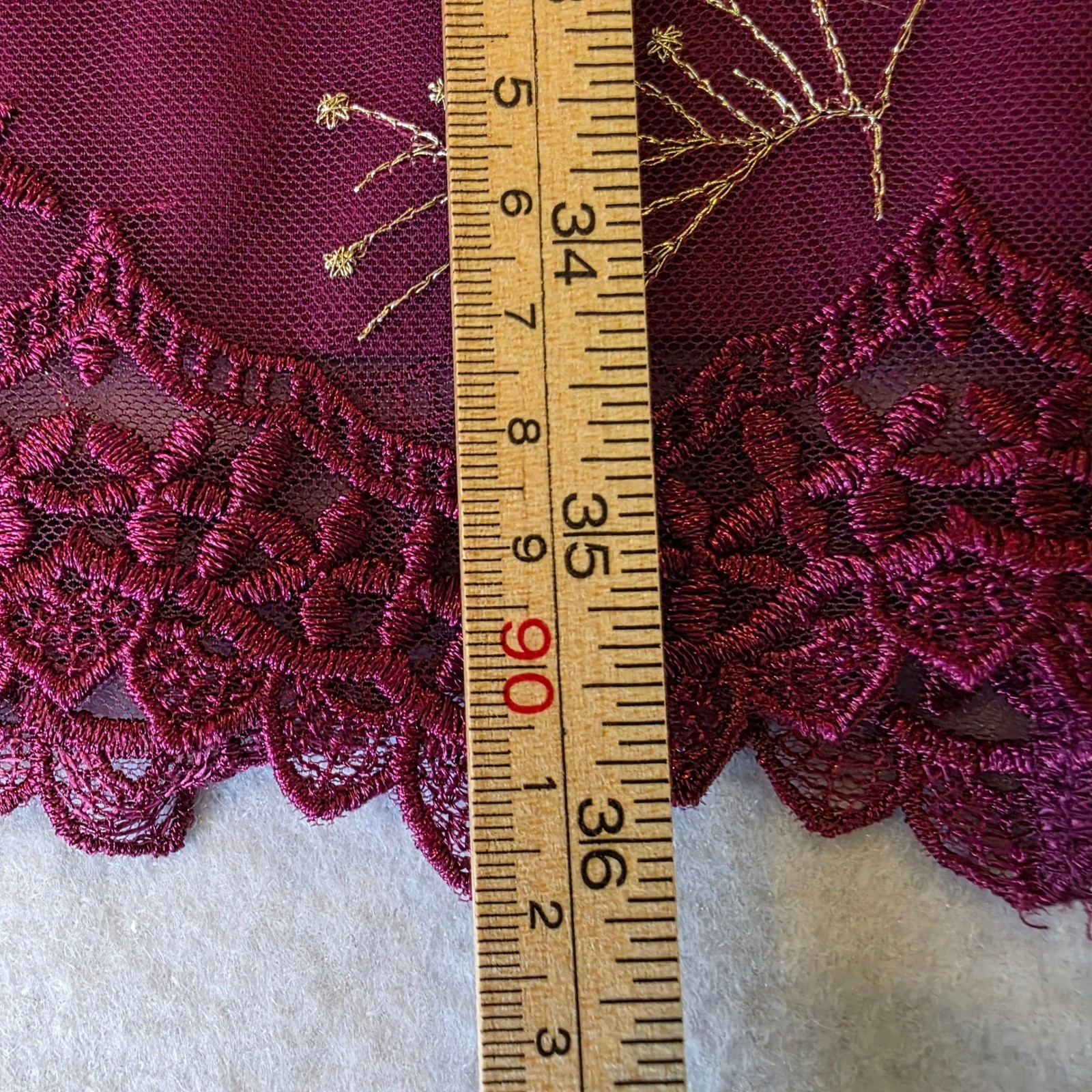 Sundance Burgundy Floral Embroidered Mesh Bell Sleeve Shift Dress NWT Size M