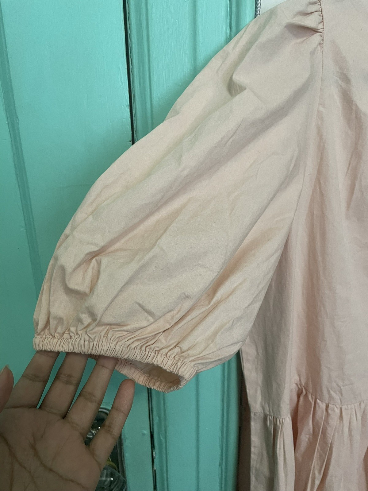 H&M Dusty LIGHT PINK DRESS oversized with Puff sleeves