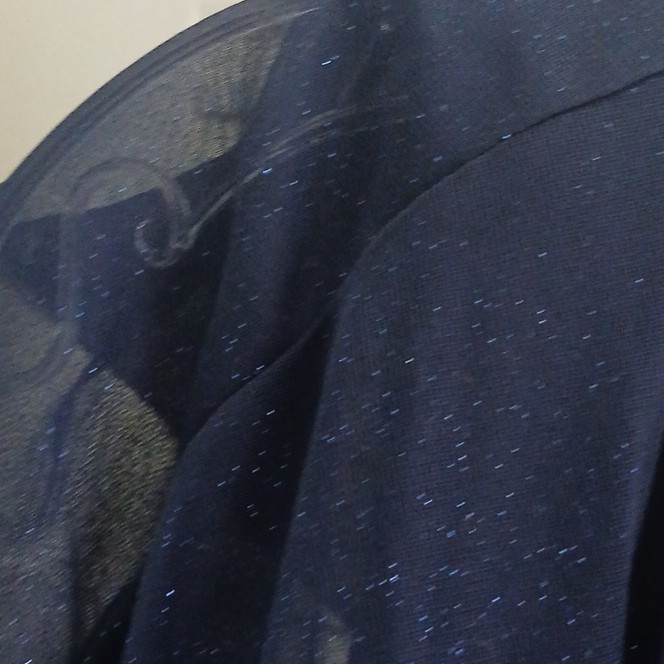 Navy Blue Sparkle Shawl Wrap Sleevless Built In Slip Cocktail Or Evening Dress