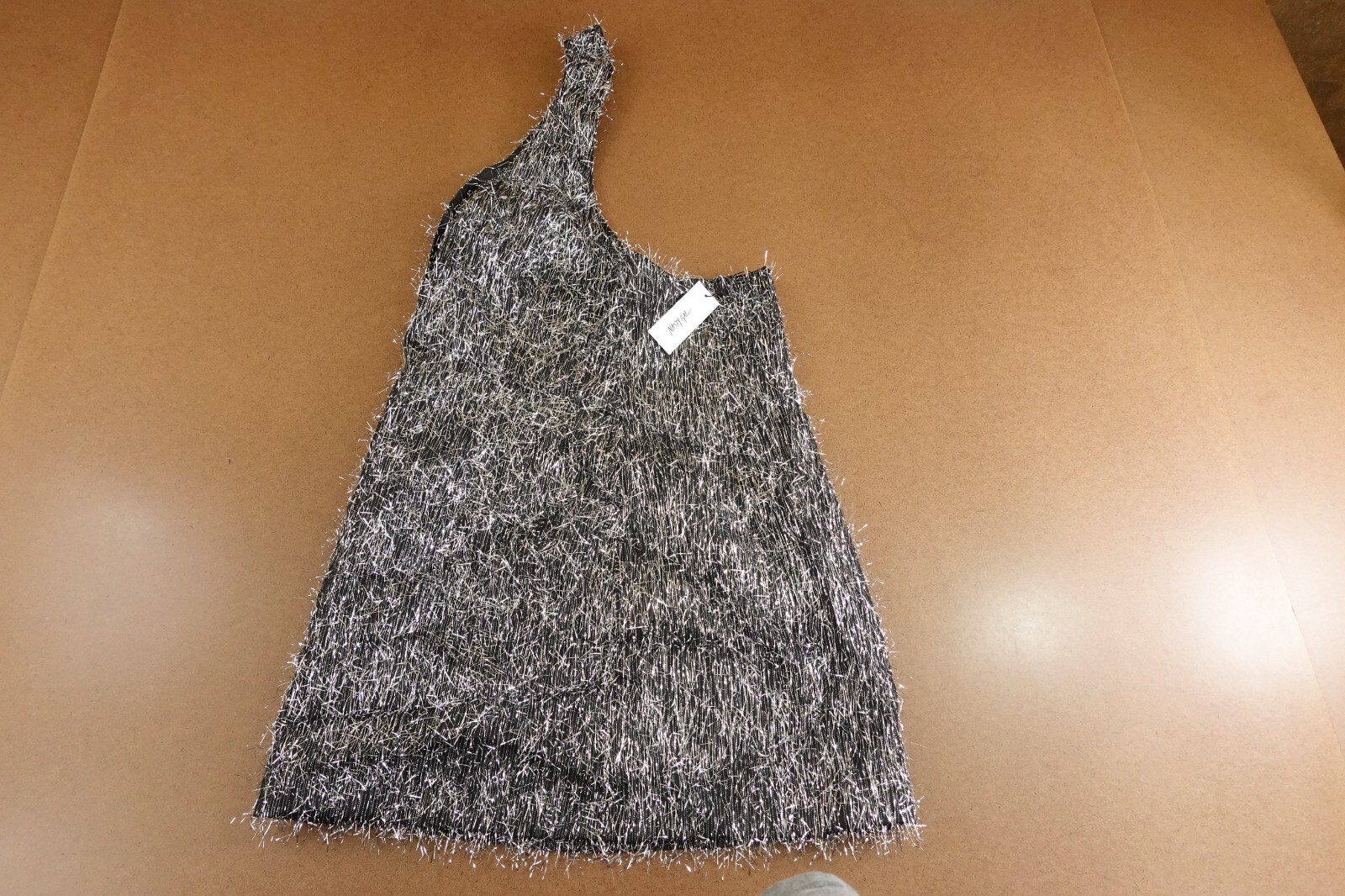 Nasty Gal Womens Size 8 Black Silver Tinsel Halter Neck Mini Dress NWT