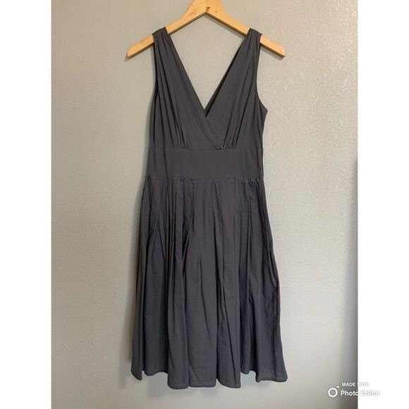 Aryeh Gray Sleeveless Pleated Dress Size Small EUC