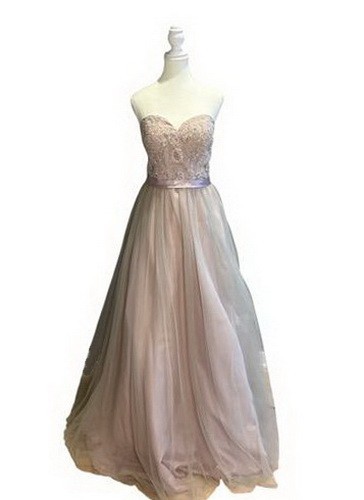 Dancing Queen Blush Embellished Lace Up Back Gown size Large $399
