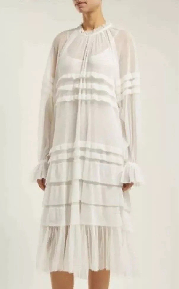Lee Mathews White Molly Tulle Dress Size 1 XS-S RRP £950 NEW