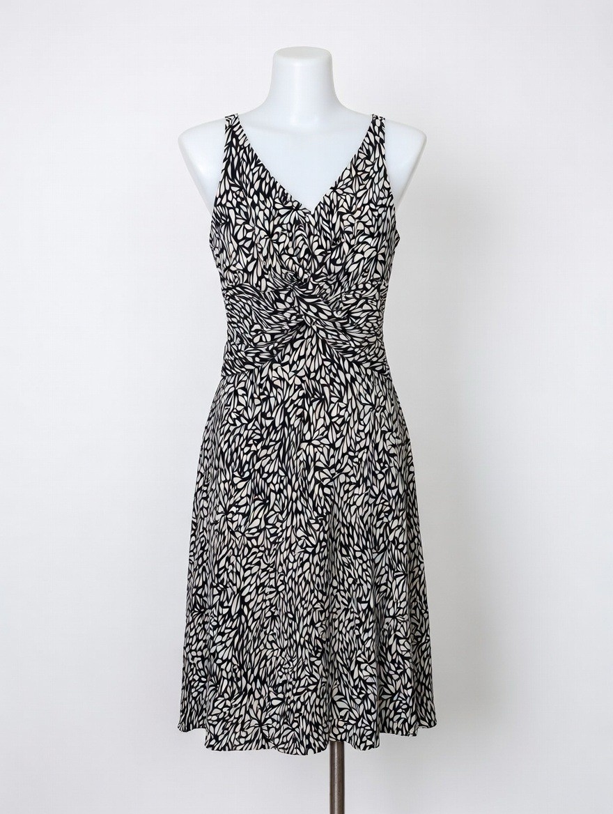 Jones New York Abstract Print Fit & Flare Sheath Dress Size 8 Artsy Holiday Chic