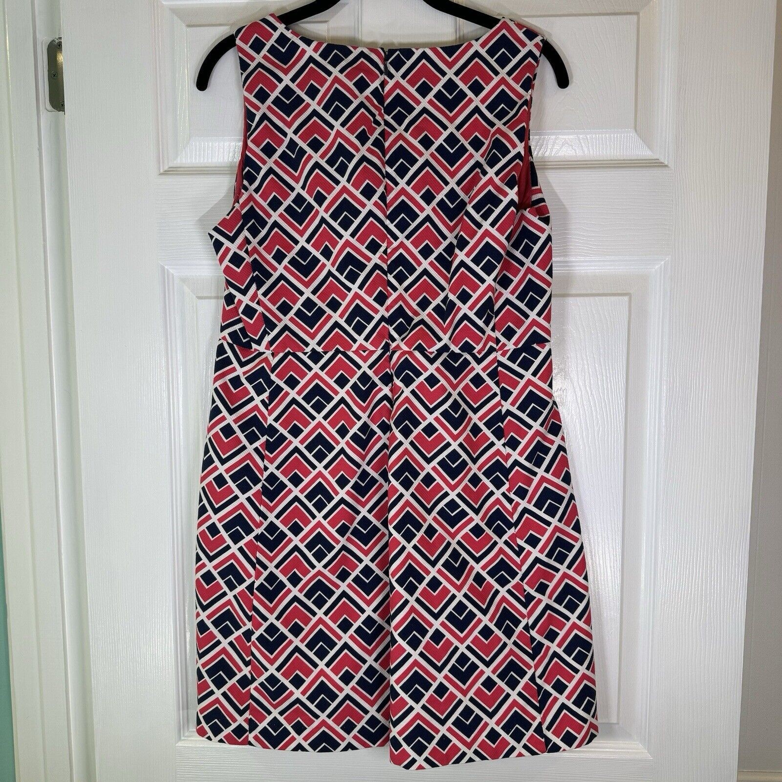 Gap Marcy Dobby Geometric A-Line Sheath Dress 10P Pink Navy