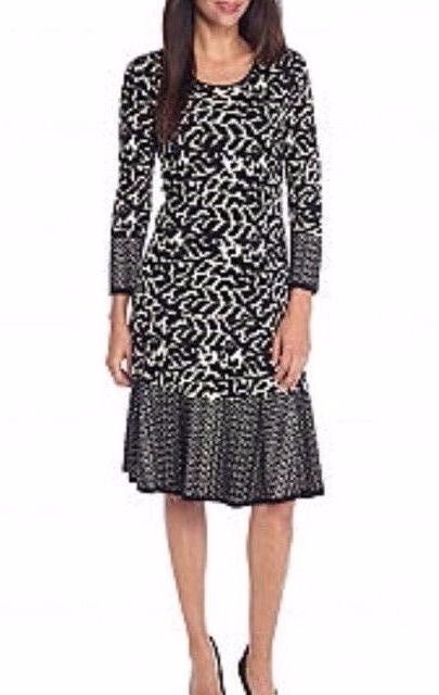 Taylor Printed Drop-Waist Sweater Dress