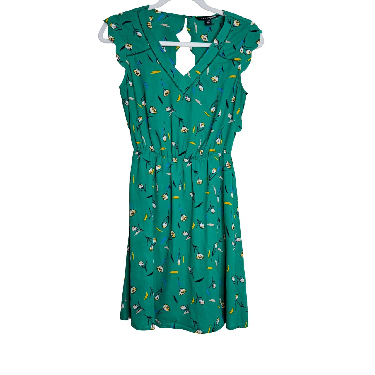 41 Hawthorn Midnight Scallop Detail Dress in Green NWT Petite Size Medium