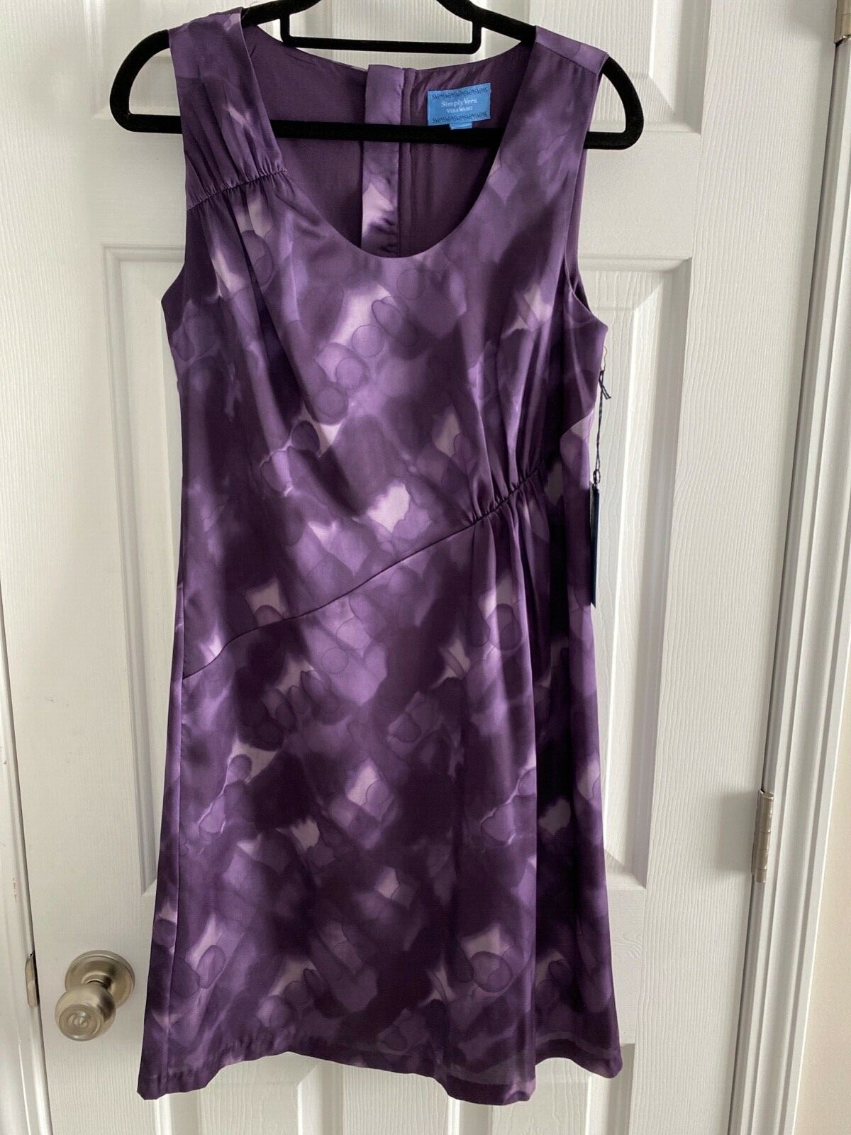 Simply Vera By Vera Wang Womens Dress In Purple “Paint Grid” Size 4 NWT $78.00