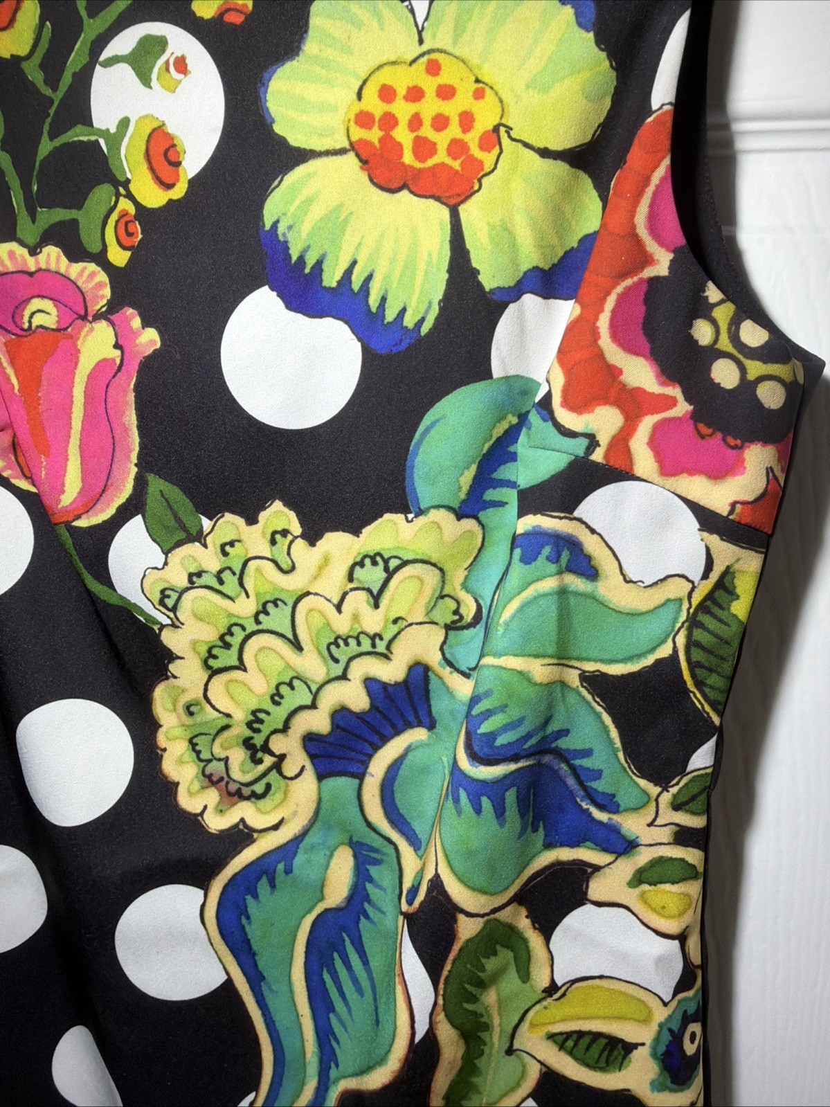 RARE Desigual Janet Dress Fall Winter 2014 Floral Dots Black EU 38 Womens US 6