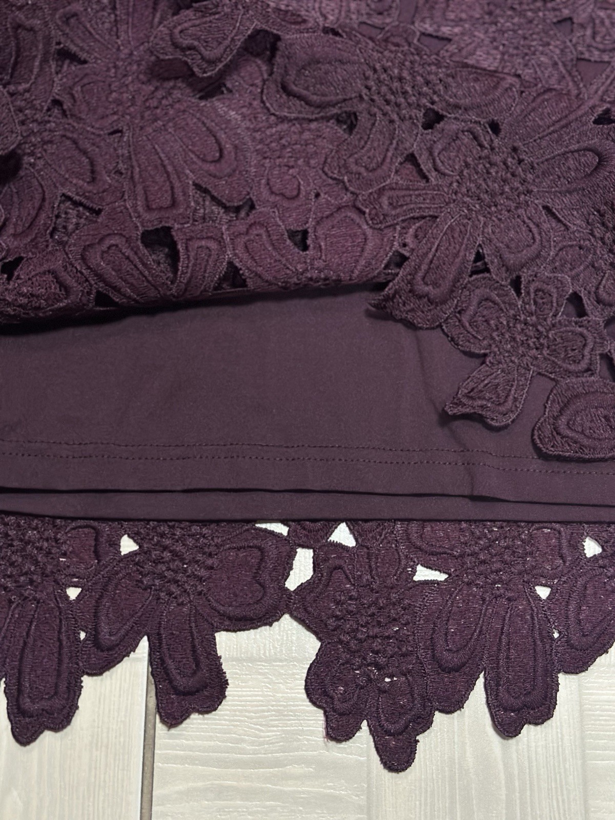 Karen Millen Plum Floral Lace Shift Dress, Size M (UK 12), Elegant Sleeveless