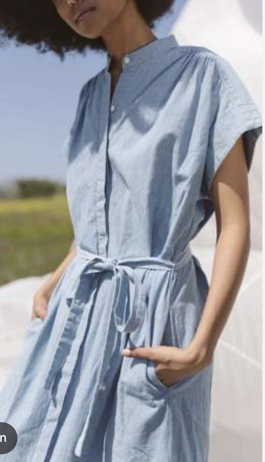 Trovata Astrid Easy Chambray Button Front Shirtdress Size XS/S $258