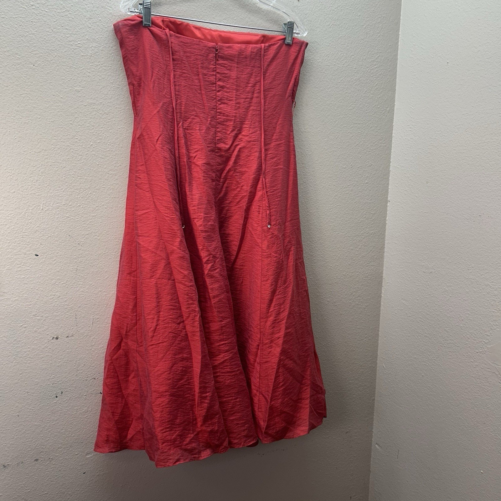 Wtoo Watters By 10 Strapless Y2K Formal Party Prom Dress Red Rhinestone Brooch