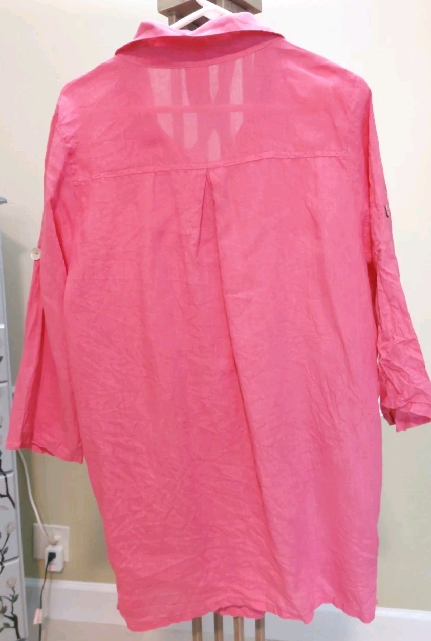 Match Point Tunic Top Mini Dress Small Wide 100% Linen Coastal Whimsical Boho