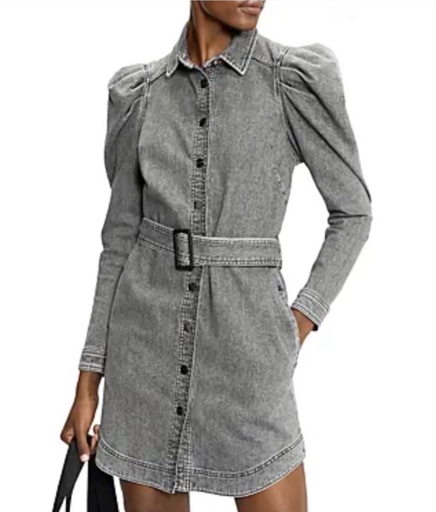 Ted Baker London Pasccal Denim Shirt Dress in MidGrey 6 US14 NWT retail$235