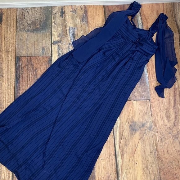 BCBGeneration Royal Navy Blue Striped Size 2 Dress 46″ Long