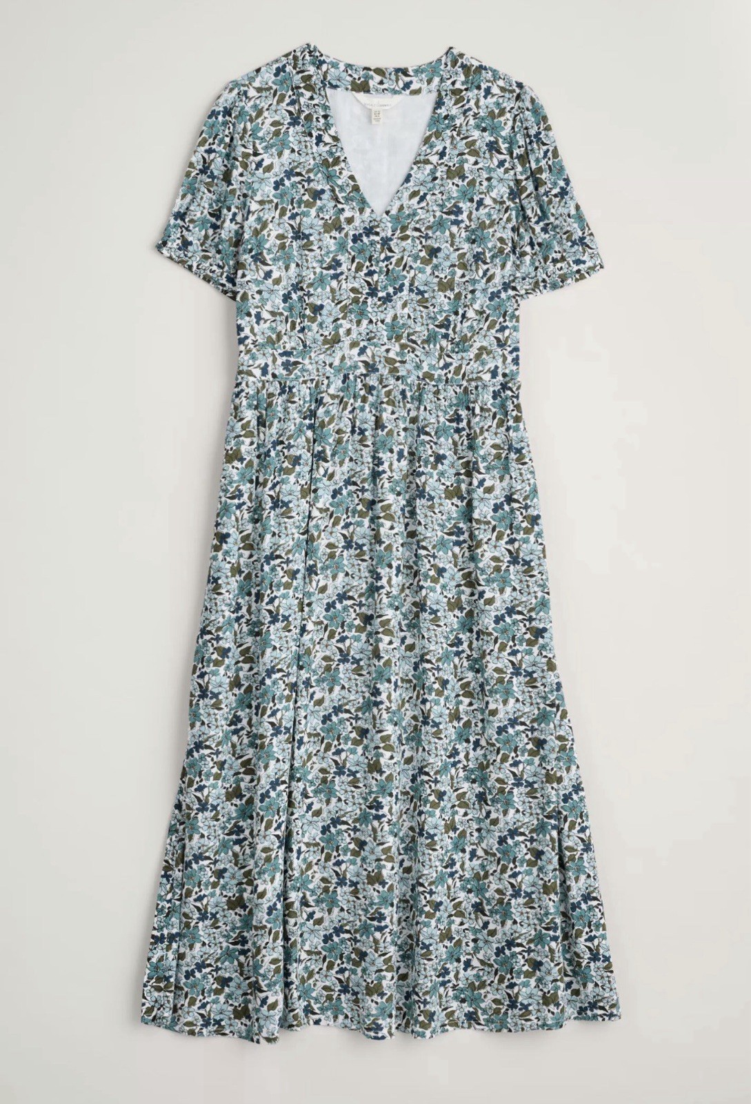 Seasalt Cornwall Women’s Birch Leaf Midaxi Dress Blue Green Size US 14