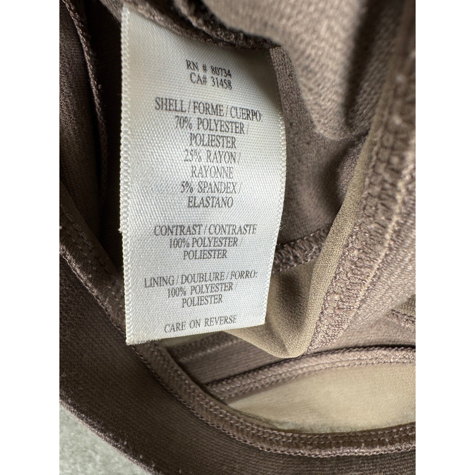 BCBGeneration Taupe Brown Sleeveless Sheath Dress Pockets Size 6