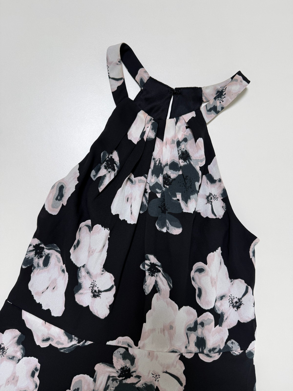 Women Floral Chiffon Halter Dress Keyhole Back Mini Party Sundress Brand exprees