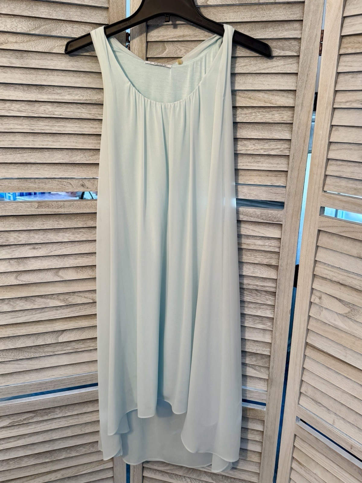 T Tahari High-Low Chiffon Dress In Sky Blue; Size XS