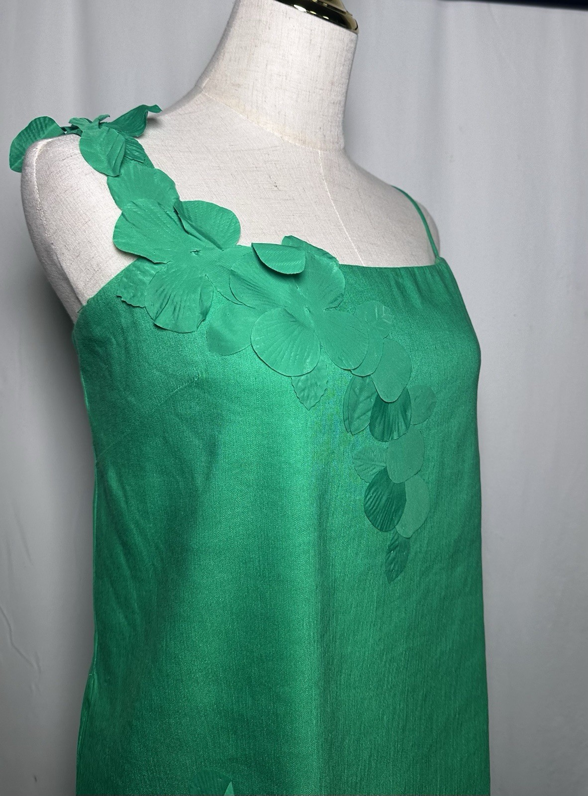 Antonio Melani Mini Dress Shift 18 Sleeveless Linen Blend Green Pockets $199