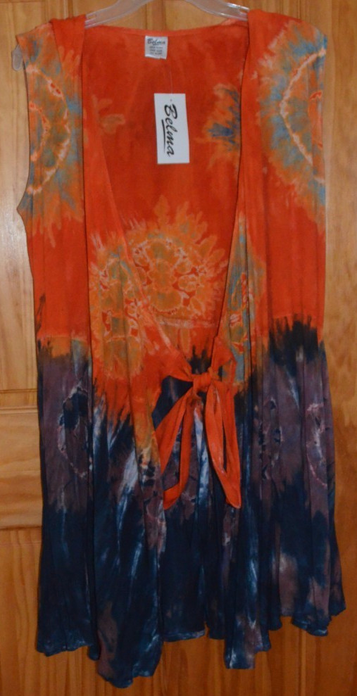NWT Belma Wrap Sundress Beach Cover Up Dress Multicolor Tie Dye Viscose One Size