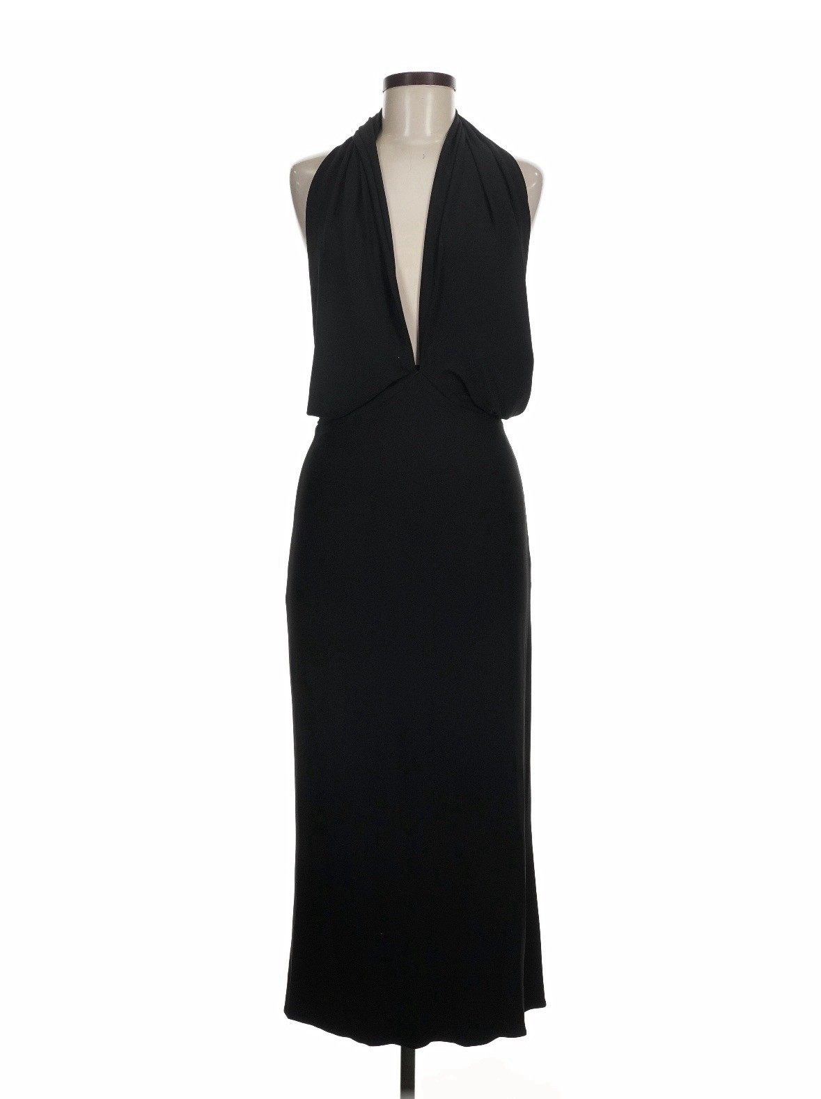 Ralph Lauren Collection Purple Label Black Silk Halter Backless Evening Gown 6