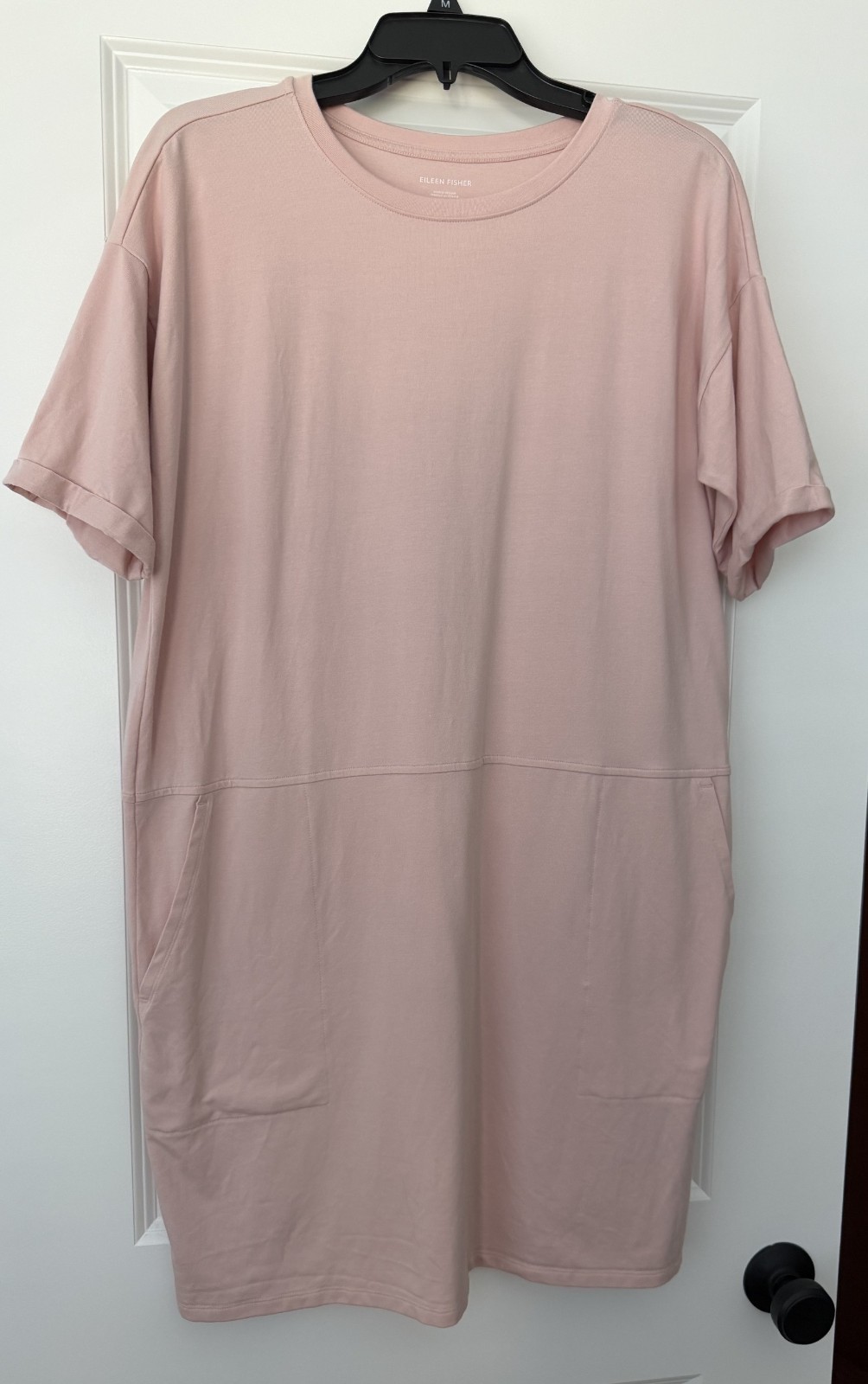 Eileen Fisher Pink Size S/P -T-Shirt Dress Pockets Cotton Blend