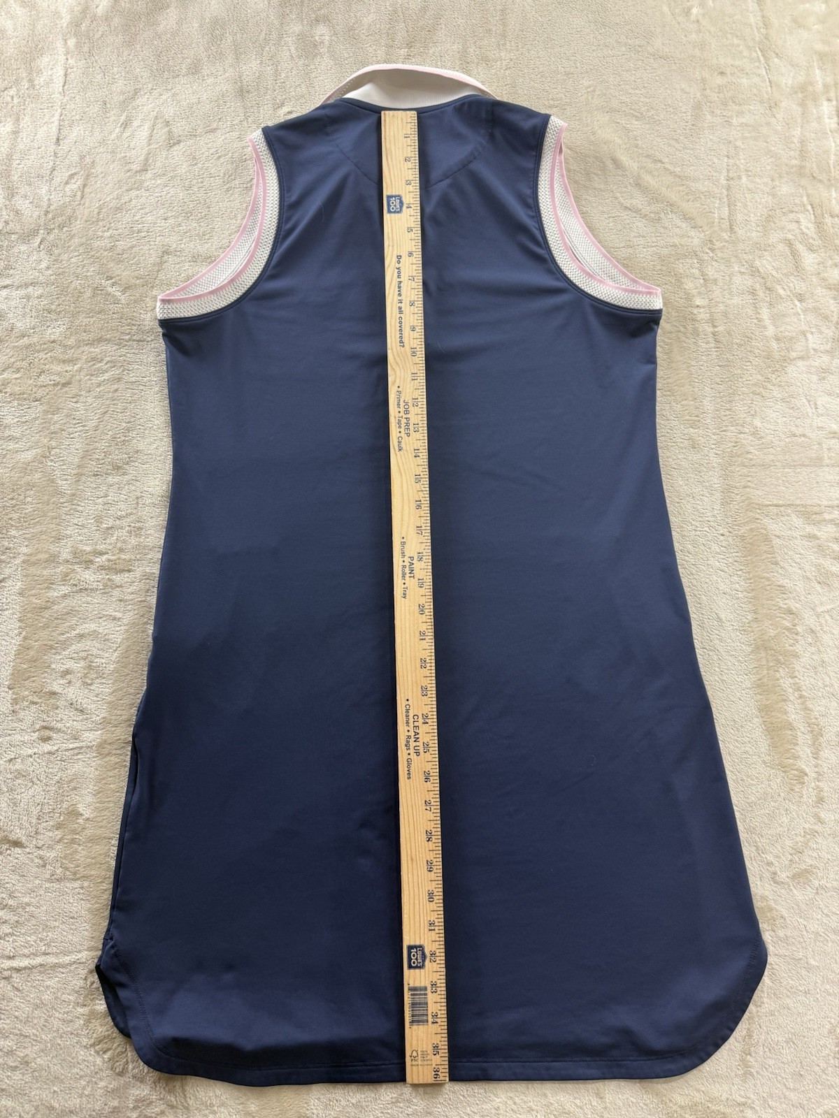 Lady Irish Peter Millar Notre Dame Navy Blue Collared Sleeveless Dress Size LG