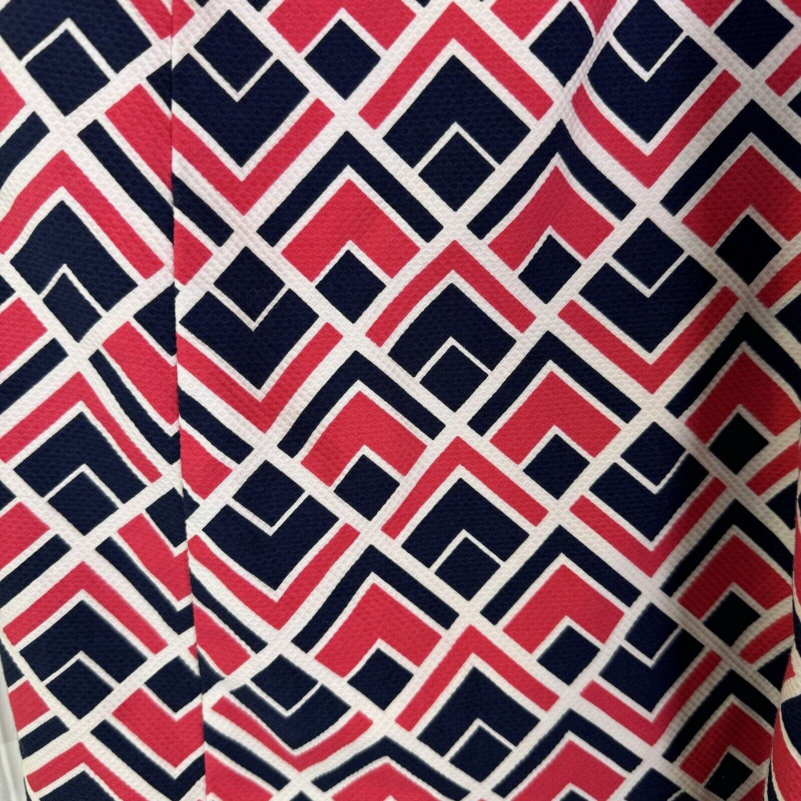 Gap Marcy Dobby Geometric A-Line Sheath Dress 10P Pink Navy