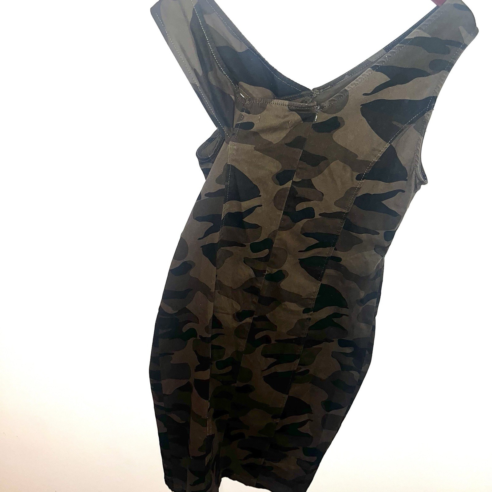 New York & Company One-Shoulder Olive Camo Bodycon Dress Sz Medium
