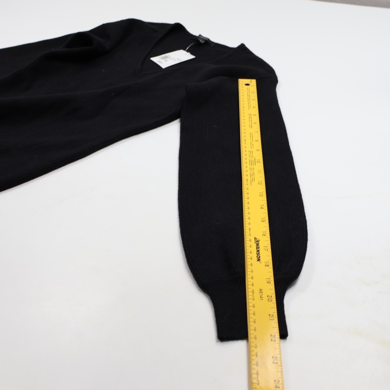 Forever 21 Black Sweater Dress Ribbed Bodycon Dress Long Sleeve Juniors Size M