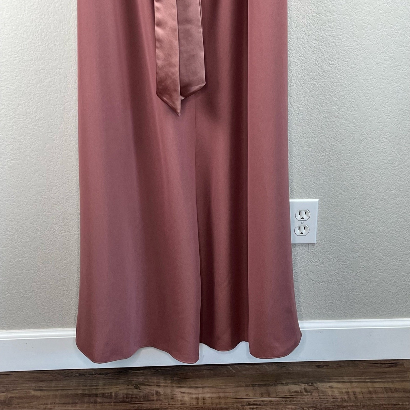 After Six High Neck Halter Maxi Gown Sienna Open Back Luxe Charmeuse 20 NWT