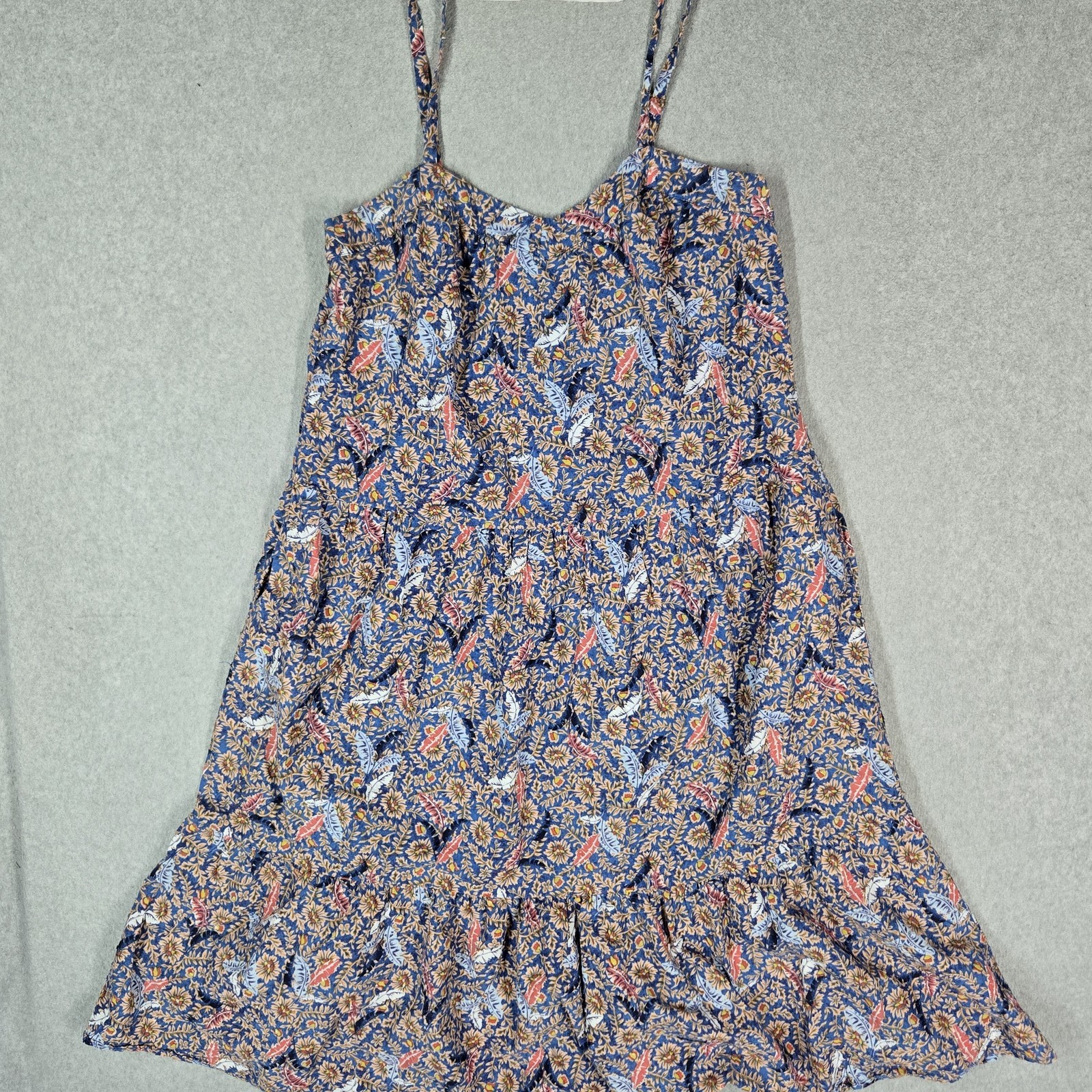 Knox Rose Women Dress M Blue Sundress Floral A-Line Boho Cottagecore Cami