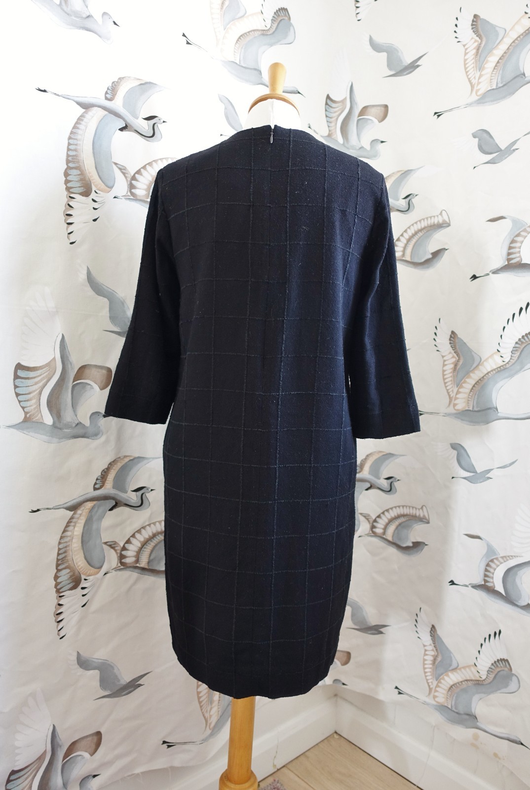 COS Black textured patterned pencil dress size 36 UK 8