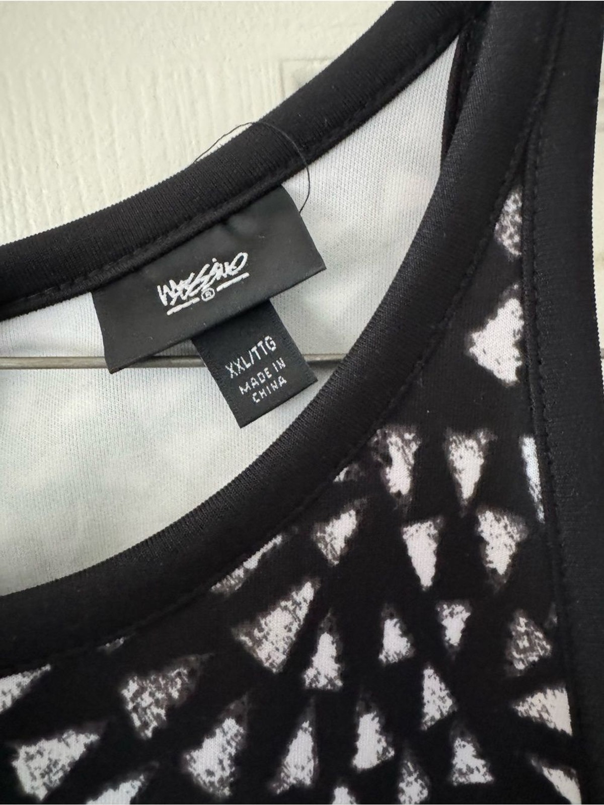 Mossimo Black and White Patterned Sleeveless Fit-and-Flare Dress