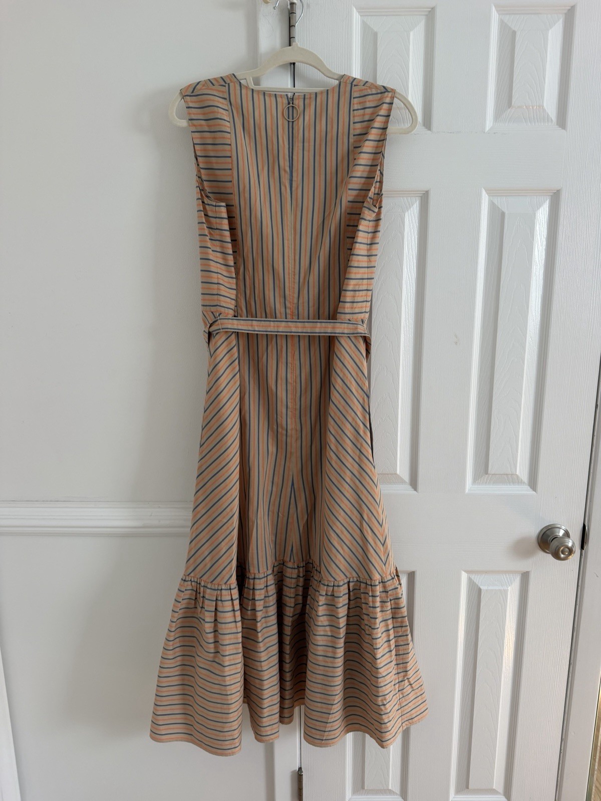 Akris Punto Parasol Stripe Cotton Midi Dress with Belt Silk Summer