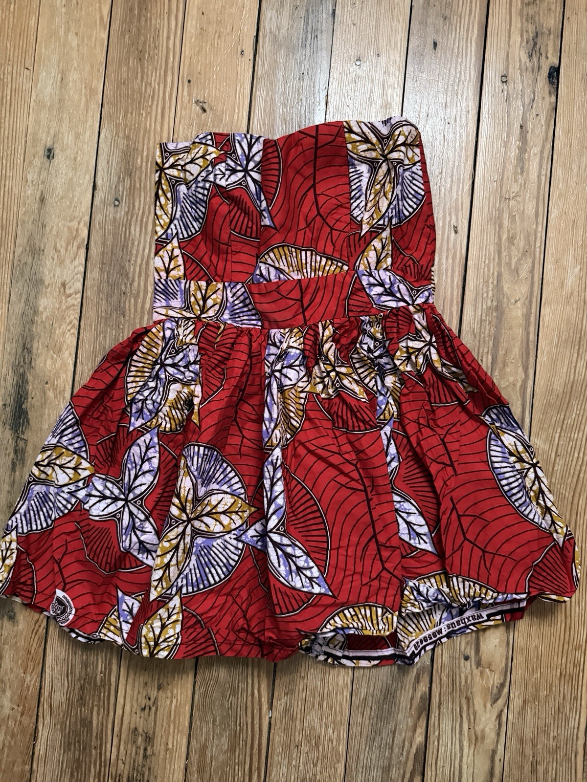 African veritable wax print Fabric yellow green floral dress Blouse Job Lot