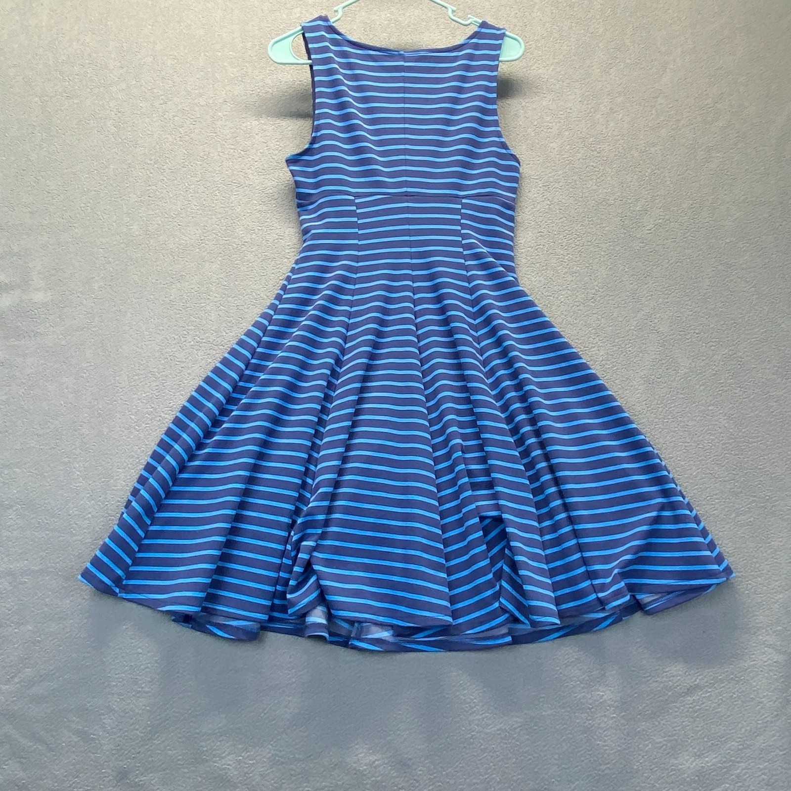 Peter Som for DesigNation Blue Striped Empire Waist Fit & Flare Dress,Size 8