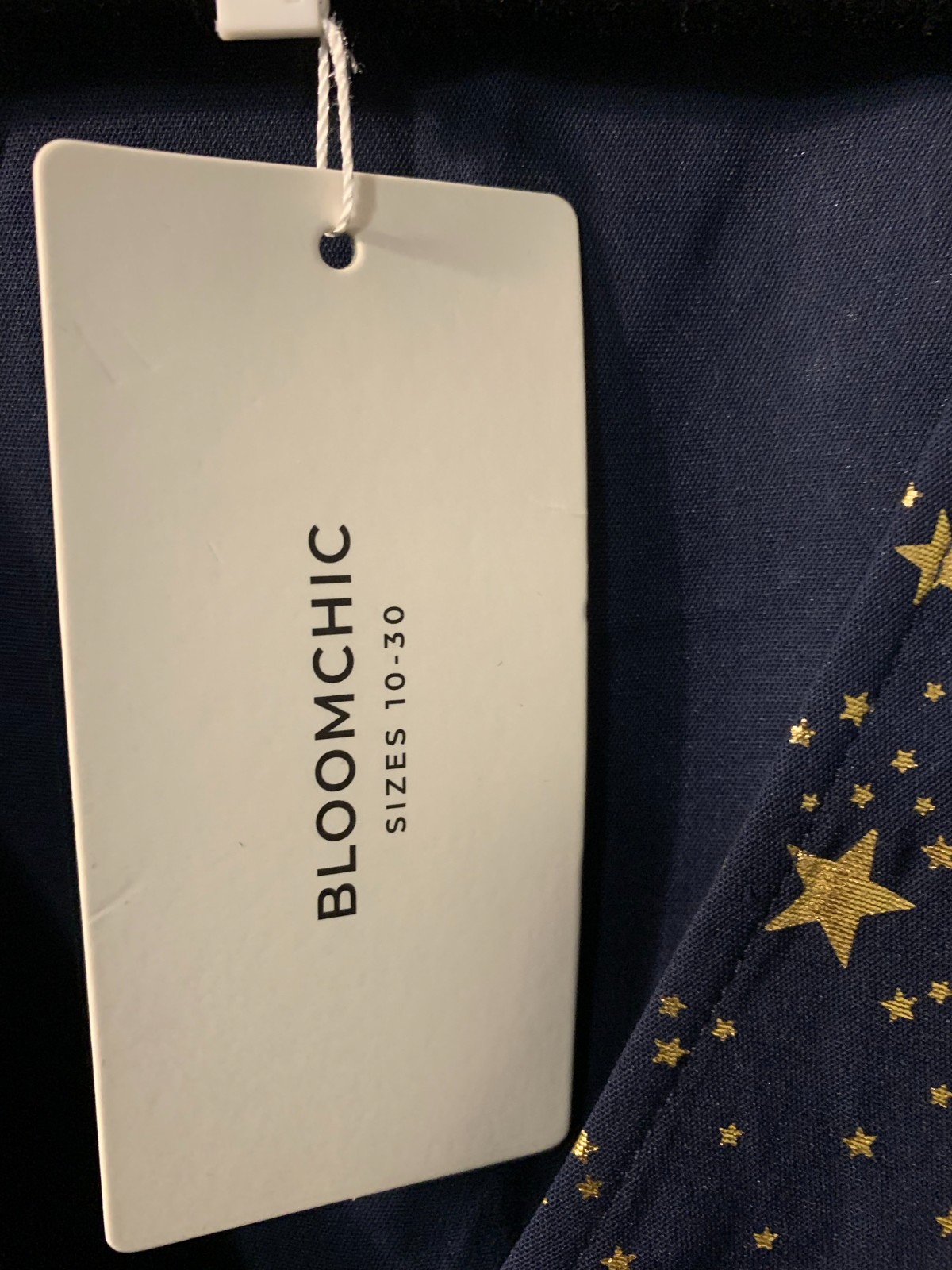 Bloomchic Womens Whimsigoth Celestial Gold Stars Maxi Dress Plus Size 28 Navy