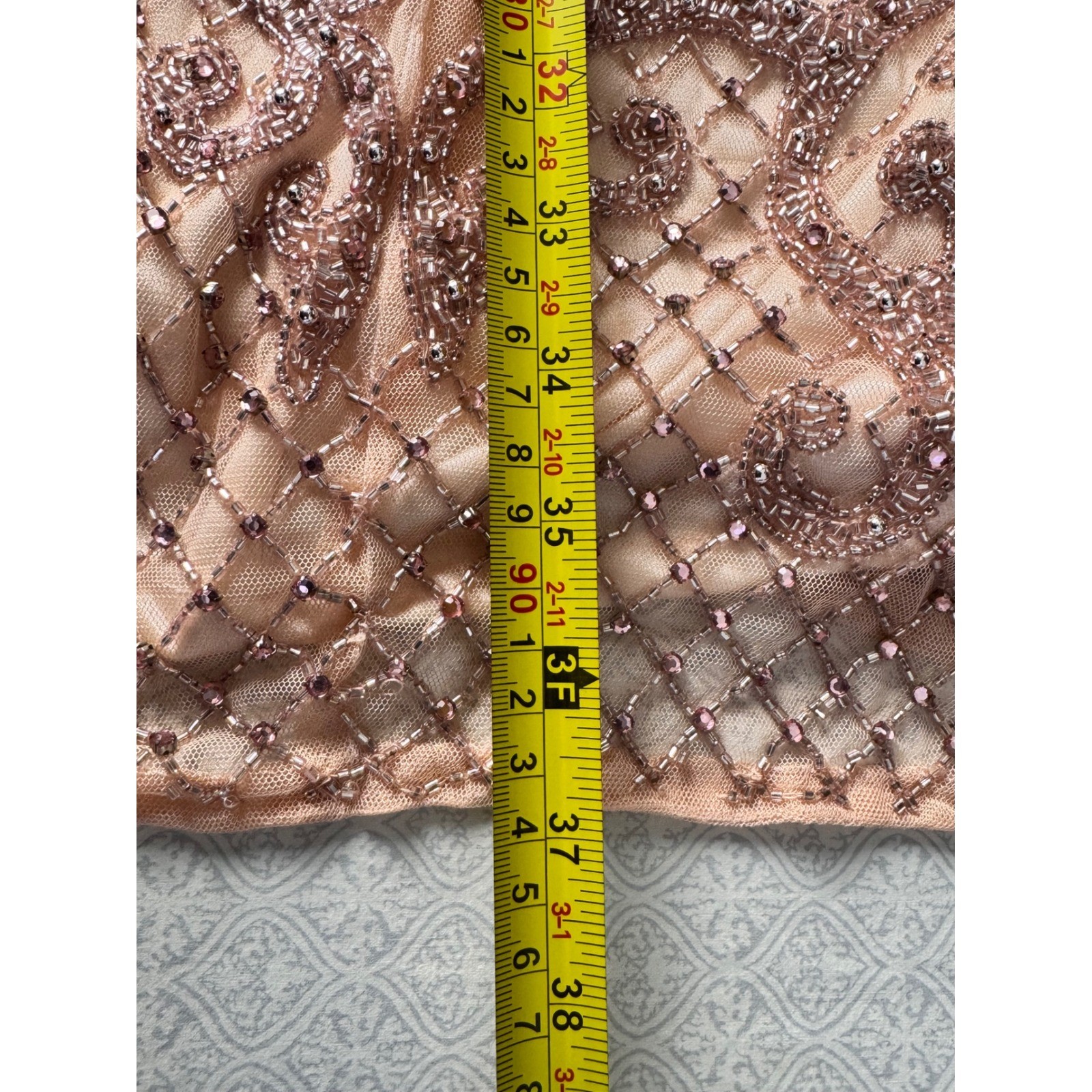 Primavera Couture 3138 Rose Beaded Open Back Cocktail Dress Size 10 NEW