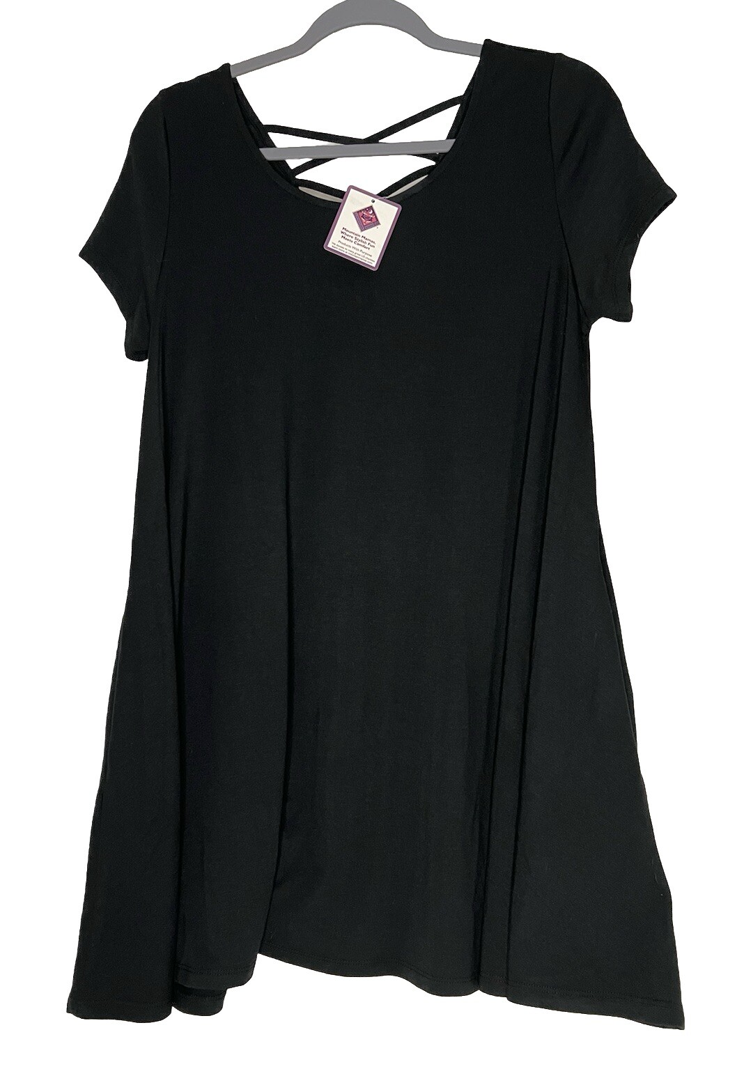 NWT Mountain Mamas Criss Cross Shorty Tunic Dress S/M, L/XL Midnight Black T-14