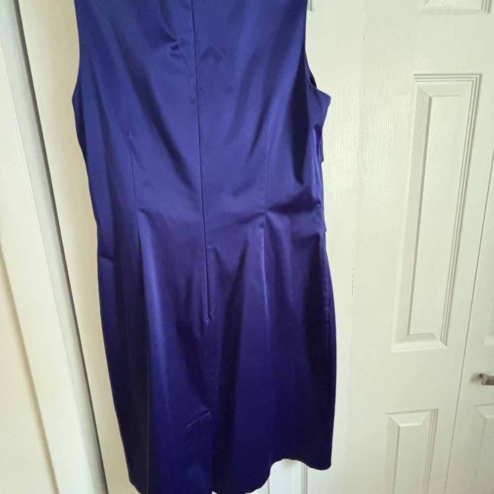 Gorgeous Talbots purple flattering Asymmetrical Pleated Cocktail Party Dress 16