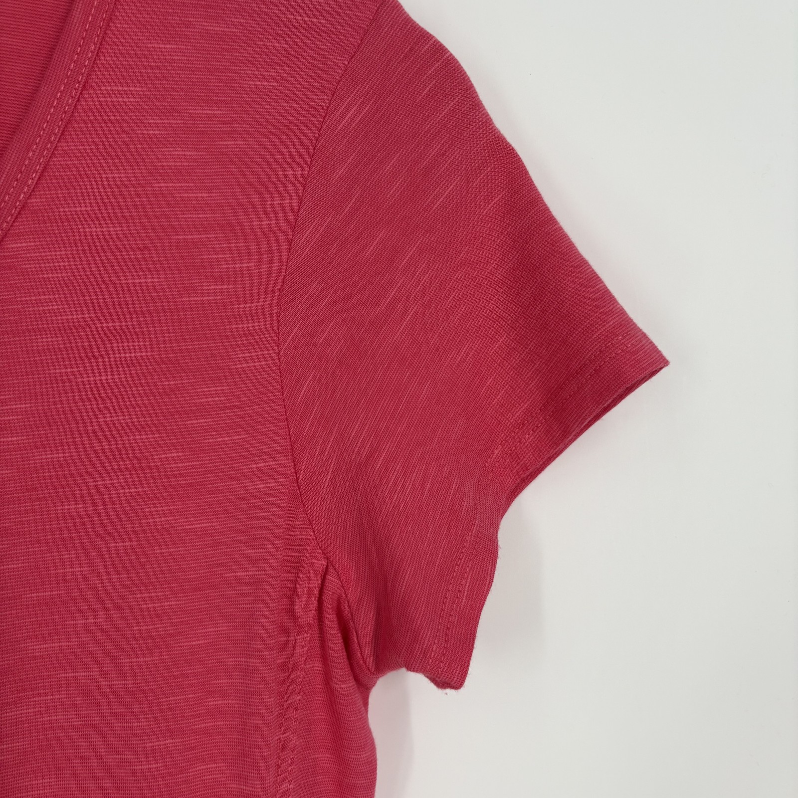 Toad&Co Dress Womens Small Pink Short Sleeve V Neck Organic Cotton Tencel Pocket