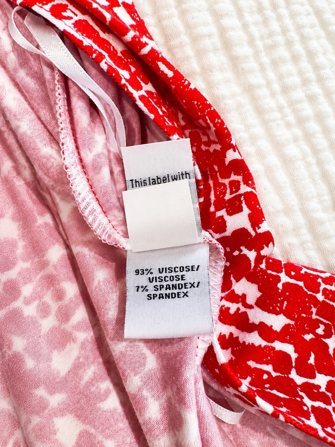 Diane von Furstenberg Red/White Abstract Wrap V-Neck 3/4 Sleeve Jersey US 2