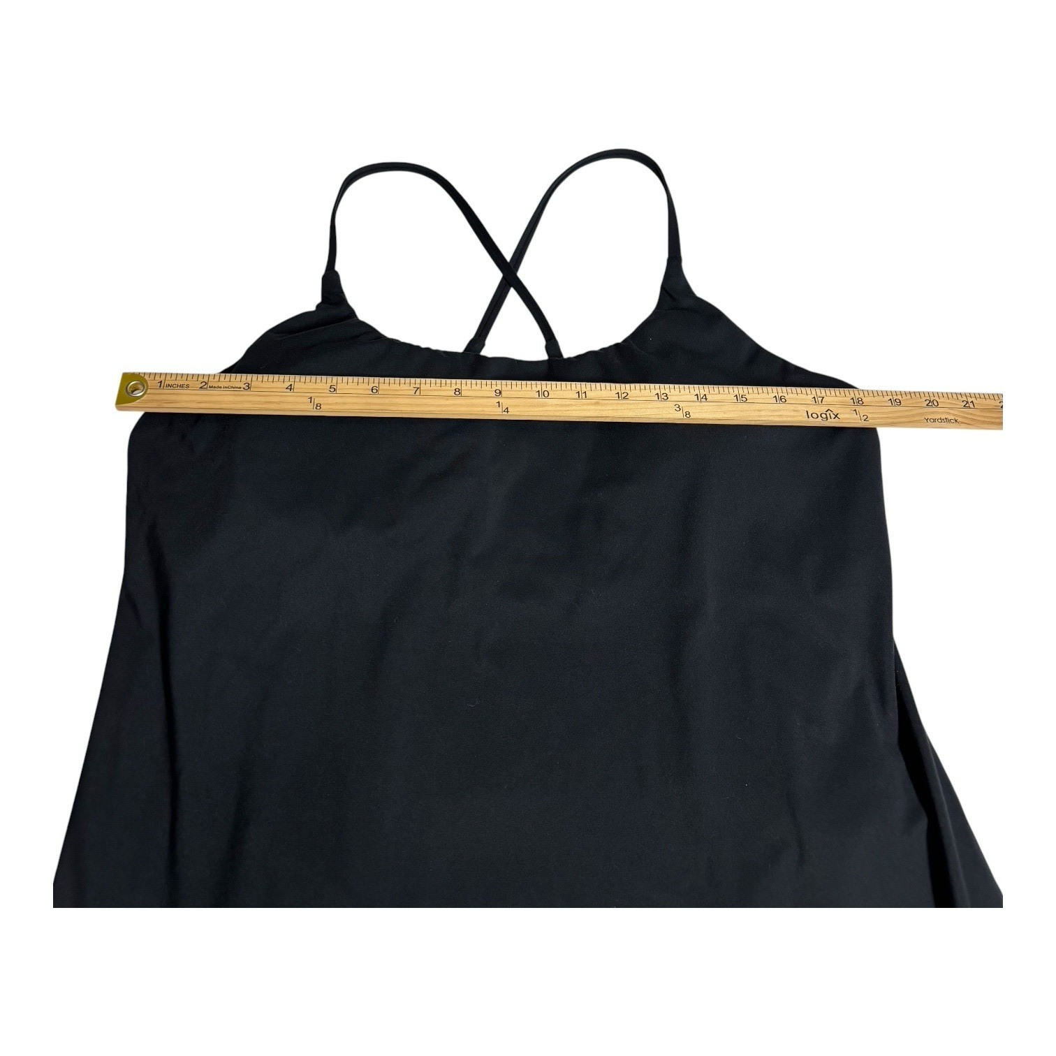 Womens 2X Black Athletic Dress with Cross-Back Straps Built-In Shorts & Bra